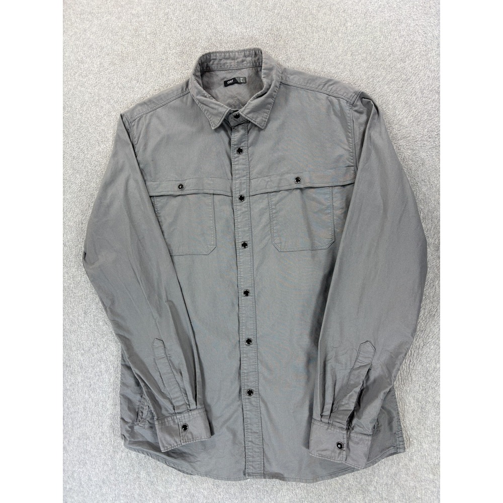 Colt Pearl Snap Long Sleeve Western Work Shirt (Men's Large) Gray - Pockets